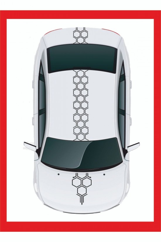 Bal Peteği Sticker Seti Tavan+kaput+bağaj - Oto Sticker - Cıkartma Bal Peteği Sticker Seti Tavan+kaput+bağaj - Oto Sticker - Cıkartma