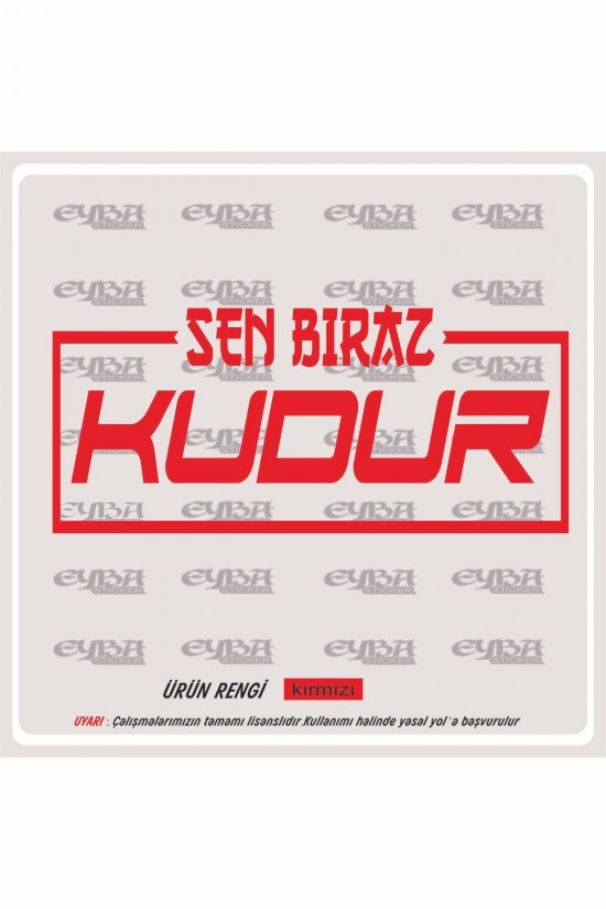 Sen biraz kudur 18x8cm oto sticker motor sticker karavan yapıştırma çıkartma taksi sticker