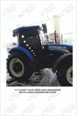 Traktör Yıldız Seti Küçük Boy ,erkunt,tümosan,new Holland,hattat,case Kabin Sticker