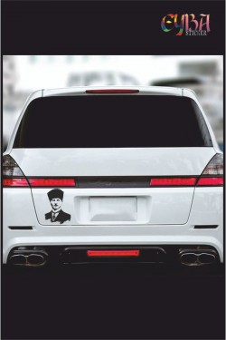 Mustafa Kemal Atatürk Sticker Silüet Araba Sticker - 20cmx15cm