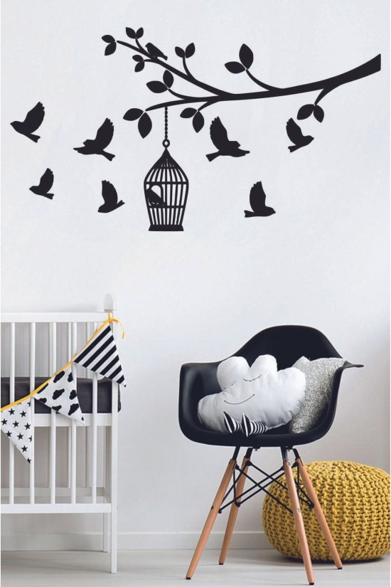 Kuşlar Duvar Sticker 110x60cm