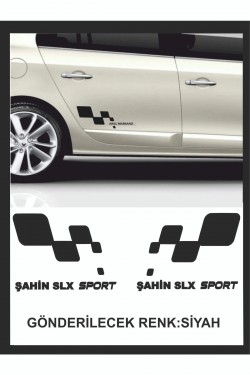 Şahin Slx Sport Damalı Sağ-sol Takım 2 Adet Oto Sticker 30x16 Cm Siyah Şahin Slx Sport Damalı Sağ-sol Takım 2 Adet Oto Sticker 30x16 Cm Siyah