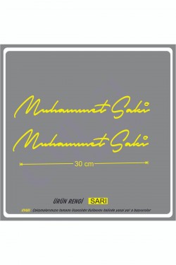 Size Özel Isim Imzası 2 Adet 30x7 Cm Ad Soyad Imza Etiket- Oto Sticker -Mesaj Atıınız-