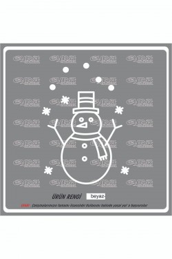 kardan adam yılbaşı sticker süs cam yapıştırma - oto sticker - karavan sticker