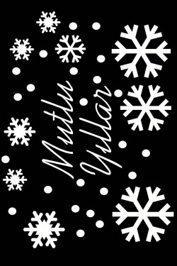 Yılbaşı Temalı Cam Ve Duvar Sticker(etiket) Süsü