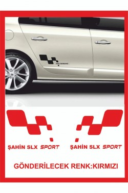 Şahin Slx Sport Damalı Sağ-sol Takım 2 Adet Oto Sticker 30x16 Cm Siyah Şahin Slx Sport Damalı Sağ-sol Takım 2 Adet Oto Sticker 30x16 Cm Siyah