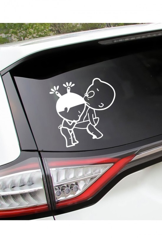 Komik Boy Girl Çocuk Pobaby Araba Sticker 11cm
