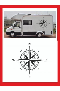 Pusula Sticker 25x25cm 1 Adet Oto Sticker - Kamp Karavan Sticker