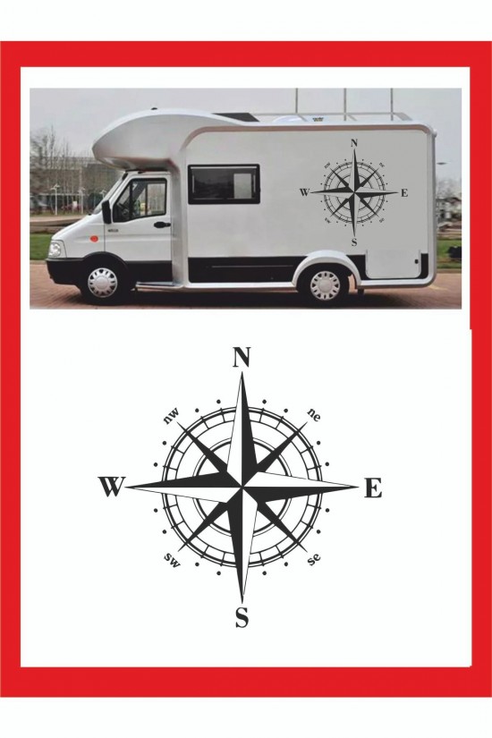 Pusula Sticker 25x25cm 1 Adet Oto Sticker - Kamp Karavan Sticker