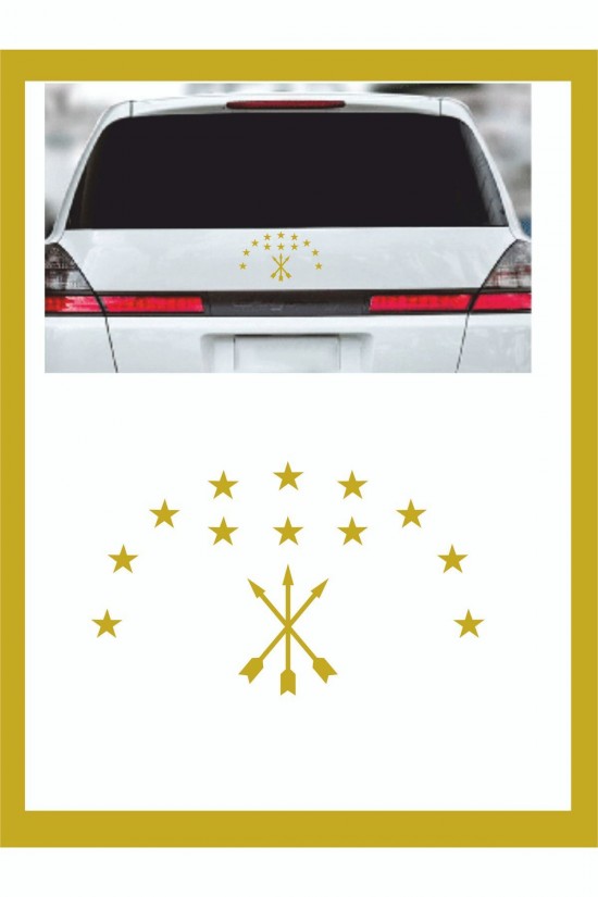 Adige Çerkez Bayrak Sembolü Araba Sticker 33x20cm - Oto Sticker Adige Çerkez Bayrak Sembolü Araba Sticker 33x20cm - Oto Sticker