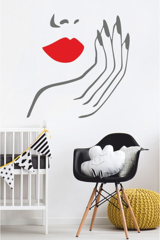 57x59cm Güzel Kadın Sticker - Duvar Sticker - Oto Sticker