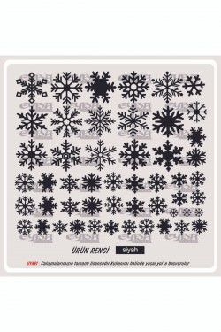 Yılbaşı Kar Tanesi Karışık Cam Vitrin Süsleme Sticker Beyaz 50 Adet
