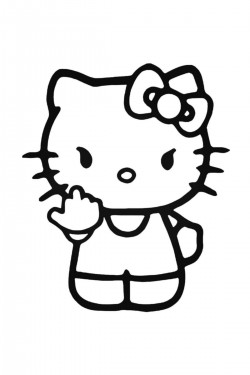 Hello Kitty Hello Kitty Flip The Bird Bad Style 1 Sticker