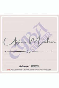 Isim Imza ön cam yazı büyük boy 40x12 Cm 1 Adet Araba Sticker-karavan