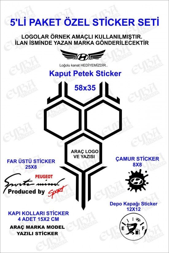 Suzuki 5 Parça Sticker Seti