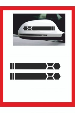 Araba Aynası Için Petek Sticker - Oto Sticker - Araba Sticker - 20cm X 2,5 Cm 2 Adet