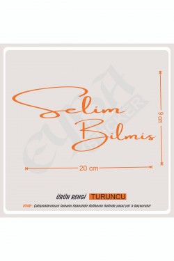 Size Özel isim Imzası 1 Adet 20x9 Cm ön cam yazı Ad Soyad Imza Etiket- Oto Sticker -Mesaj Atıınız-