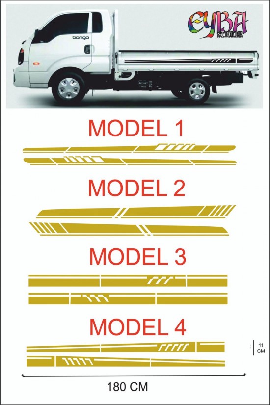 Kamyonet Kasa Sticker -oto Sticker -araba Sticker - 190x11cm 2 Adet