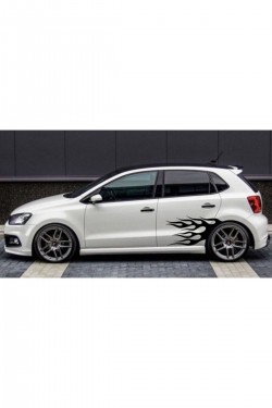 Araba Yan Çamurluk Alev Sticker Yapışkan Tüm Araçlara Uyumlu