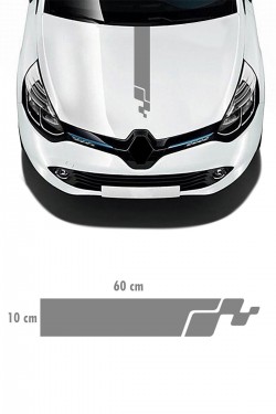 Renault Clio Rs Kaput Şerit Sticker - Oto Sticker - Araba Sticker - 60x14cm