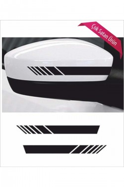 Oto Ayna Şerit özel yeni kaliteli Kaliteli Sticker Siyah 2 Li 20*2,5 Cm