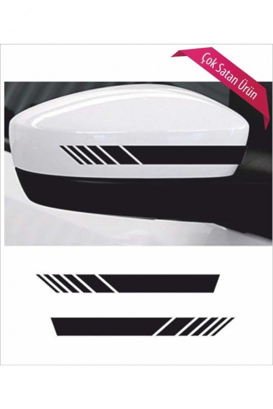 Oto Ayna Şerit özel yeni kaliteli Kaliteli Sticker Siyah 2 Li 20*2,5 Cm