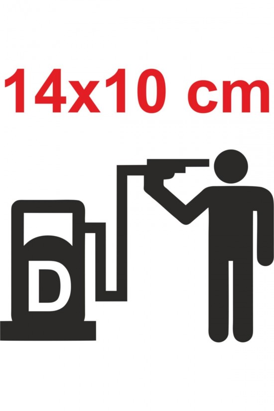 Depo Kapağı Oto Sticker, Siyah Renk, 14x10 Cm, Araba Sticker