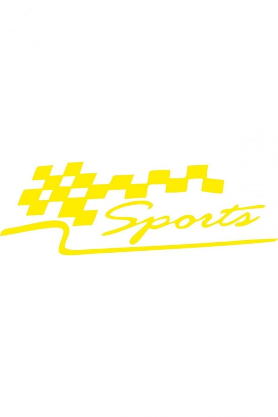 Damalı Sport Oto Sticker Sarı