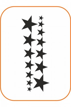 14'lü Sıralı Yıldız Oto Sticker 40x15 Cm Siyah