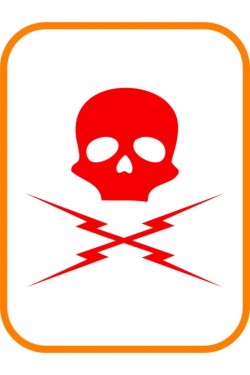 '' Ölüm Tehlikesi '' Oto Sticker Motor Sticker 15x15 Cm Kırmızı