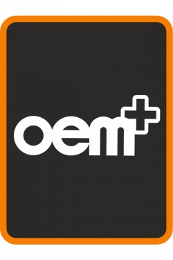 “ Oem+ “ Yazılı Oto Sticker Motor Sticker 12x5 Cm Beyaz
