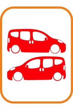 2 Adet Fiorino - Nemo - Bibper Araç Silüeit Sağ-sol Takım 20x9 Cm Kırmızı