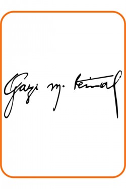 Atatürk Gazi Imza Oto Sticker 24x12 Cm Siyah