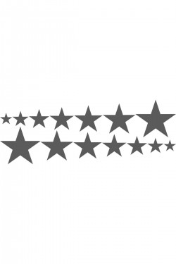 14'lü Sıralı Yıldız Oto Sticker 25x10 Cm Beyaz