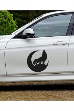 Bozkurt Hilal Oto Sticker 20x20 Cm Siyah Bozkurt Hilal Oto Sticker 20x20 Cm Siyah