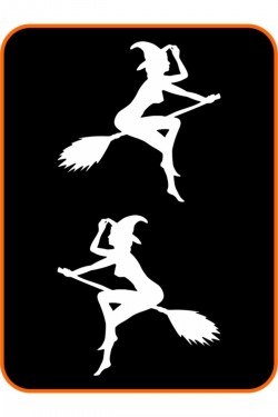 Cadı 2 Adet Sağ Ve Sol Oto Sticker Motor Sticker 15x15 Cm Beyaz