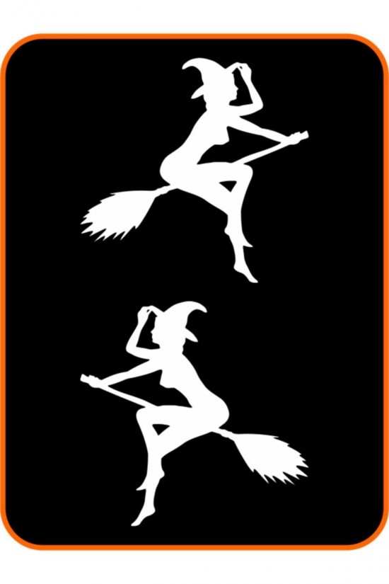 Cadı 2 Adet Sağ Ve Sol Oto Sticker Motor Sticker 15x15 Cm Beyaz