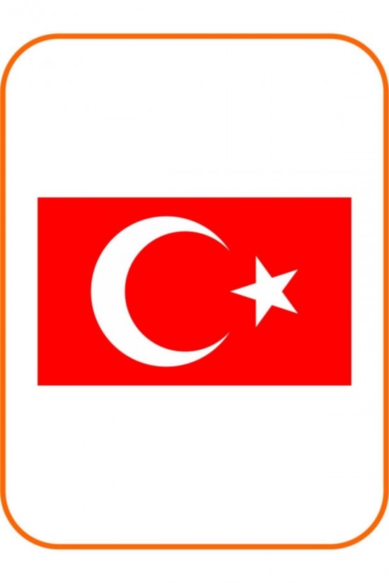 Ay Yıldız Kare Hilal Bayrak 2 Adet Oto Sticker 10x5 Cm Kırmızı