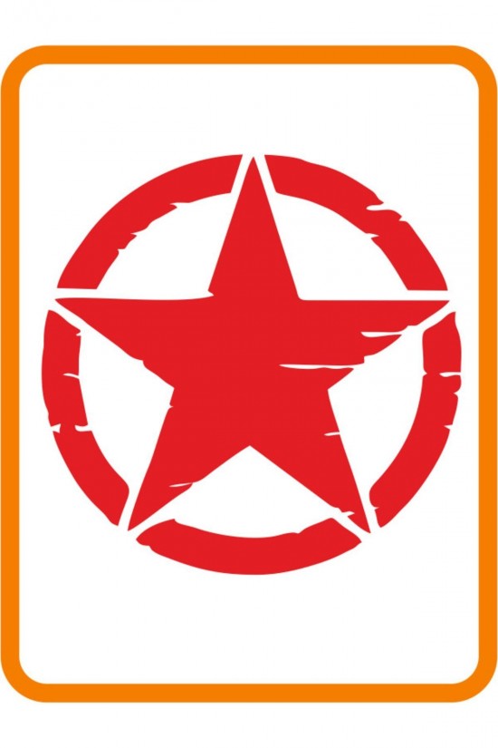 Army Yıldız 2 Adet Off Road Oto Sticker 10x10 cm Kırmızı Uyumlu