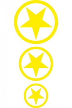 Üçlü Yıldız Oto Sticker Sarı Üçlü Yıldız Oto Sticker Sarı