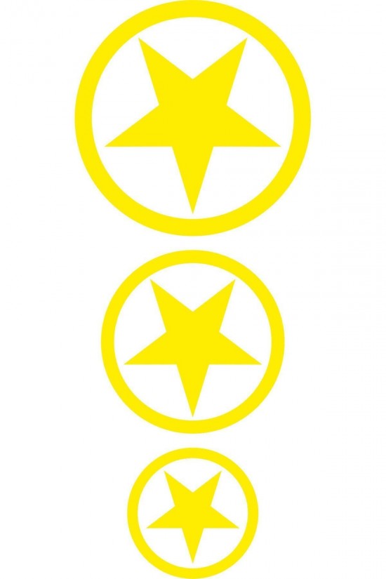 Üçlü Yıldız Oto Sticker Sarı