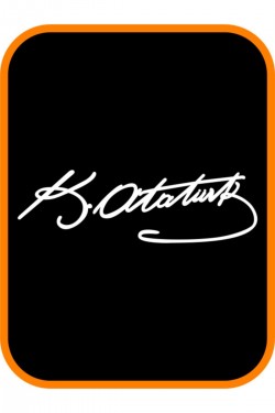 Atatürk Imza Oto Sticker 20x7 Cm Beyaz