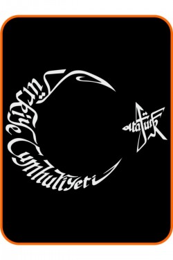 T.c Atatürk Yazılı Ay Yıldız Oto Sticker 30x22 Cm Beyaz