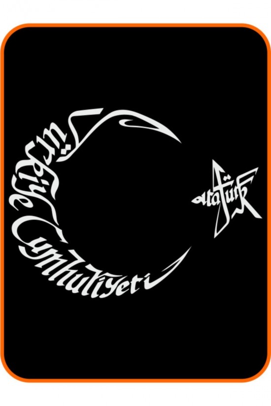 T.c Atatürk Yazılı Ay Yıldız Oto Sticker 30x22 Cm Beyaz