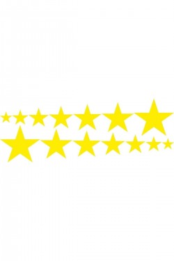 Yıldız Oto Sticker 14 Adet Sarı 40X15 cm