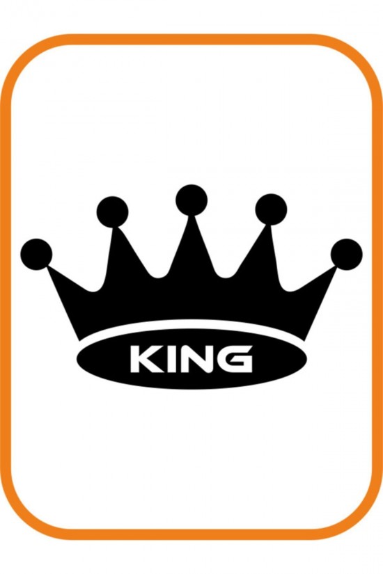 King - Kral Oto Sticker 20x12 cm Siyah