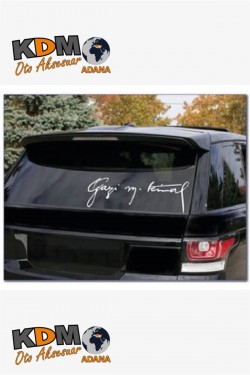Gazi Mustafa Kemal Imza Oto Sticker Sarı