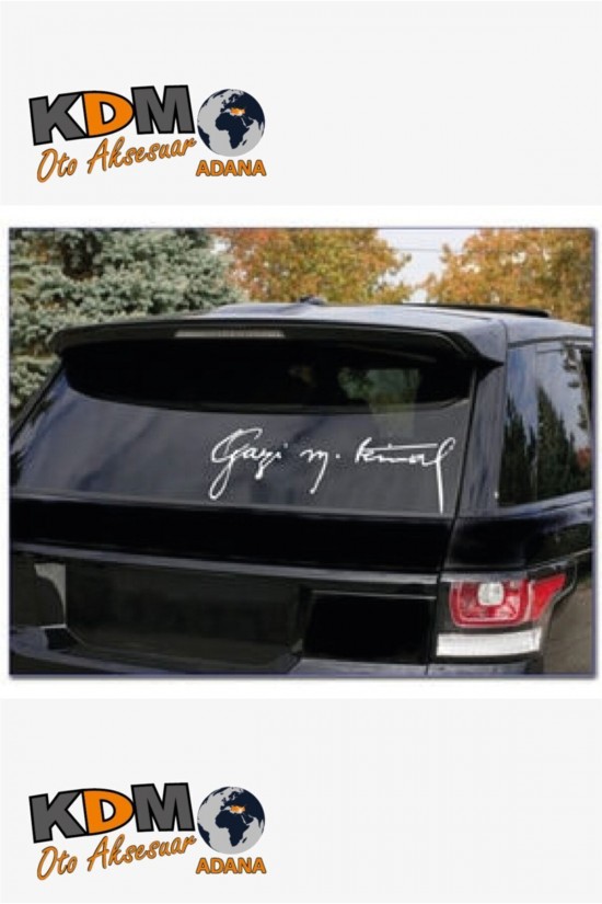 Gazi Mustafa Kemal Imza Oto Sticker Sarı