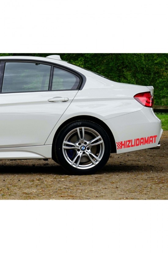 Hızlı Damat Oto Sticker 25x5 Cm Kırmızı