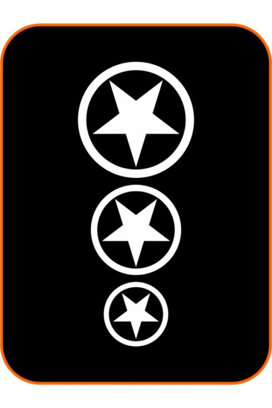 Üçlü Yıldız Oto Sticker 20x10 Cm Beyaz Üçlü Yıldız Oto Sticker 20x10 Cm Beyaz